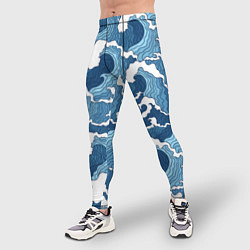 Тайтсы мужские Морские волны графика, цвет: 3D-принт — фото 2