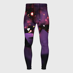 Мужские тайтсы Фиолетовая абстракция с блестками