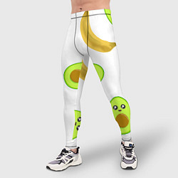 Тайтсы мужские Банан и Авокадо, цвет: 3D-принт — фото 2