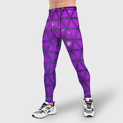 Тайтсы мужские Фиолетовые треугольники, цвет: 3D-принт — фото 2