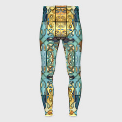 Тайтсы мужские Коллекция Фрактальная мозаика Желто-голубой, цвет: 3D-принт