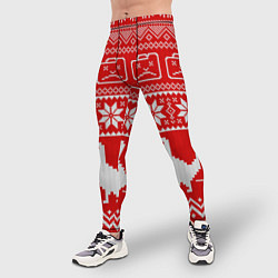 Тайтсы мужские Вязаный принт, цвет: 3D-принт — фото 2