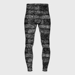Тайтсы мужские Стена из черного кирпича Лофт, цвет: 3D-принт