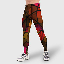 Тайтсы мужские Абстрактный узор в оранжево-красных тонах, цвет: 3D-принт — фото 2