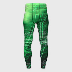 Тайтсы мужские Неоновые волны и линии - Зелёный, цвет: 3D-принт