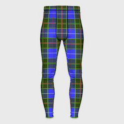 Тайтсы мужские Ткань Шотландка сине-зелёная, цвет: 3D-принт