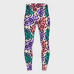 Тайтсы мужские Полосы и фигуры гранж, цвет: 3D-принт