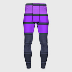 Мужские тайтсы Полосатый узор в серых и фиолетовых тонах
