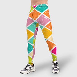 Тайтсы мужские Весёлые ромбики, цвет: 3D-принт — фото 2