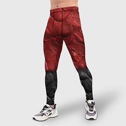 Тайтсы мужские Черная красная текстура, цвет: 3D-принт — фото 2