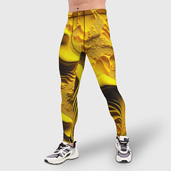 Тайтсы мужские Желтая объемная текстура, цвет: 3D-принт — фото 2