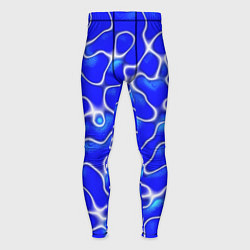 Тайтсы мужские Синий волнистый рисунок, цвет: 3D-принт
