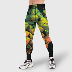 Тайтсы мужские Зеленая кубическая абстракция, цвет: 3D-принт — фото 2