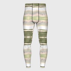 Тайтсы мужские Тай дай полосы в оливковых тонах, цвет: 3D-принт