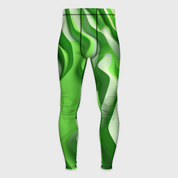 Тайтсы мужские Зеленые объемные полосы, цвет: 3D-принт