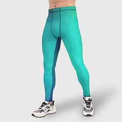 Тайтсы мужские Голубые грани, цвет: 3D-принт — фото 2