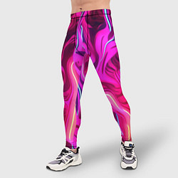 Тайтсы мужские Pink neon abstract, цвет: 3D-принт — фото 2
