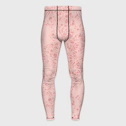 Тайтсы мужские Розовые каракули дудл, цвет: 3D-принт