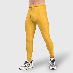 Тайтсы мужские Жёлтый однотонный текстура, цвет: 3D-принт — фото 2