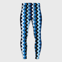Тайтсы мужские Ломаные полосы синий, цвет: 3D-принт