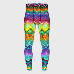 Тайтсы мужские Разноцветные волнистые узоры, цвет: 3D-принт