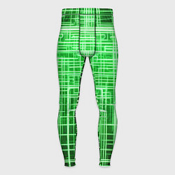 Тайтсы мужские Зелёные неоновые полосы киберпанк, цвет: 3D-принт