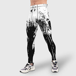Тайтсы мужские Черно-белая абстракция гранж, цвет: 3D-принт — фото 2