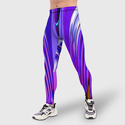 Тайтсы мужские Фиолетовые линии и полосы, цвет: 3D-принт — фото 2