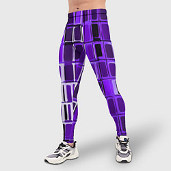 Тайтсы мужские Фиолетовые прямоугольники, цвет: 3D-принт — фото 2