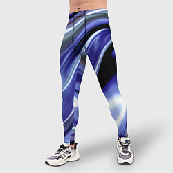 Тайтсы мужские Синяя вязкая абстракция, цвет: 3D-принт — фото 2