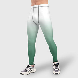 Тайтсы мужские Туманный градиент бело-зелёный, цвет: 3D-принт — фото 2