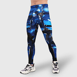 Тайтсы мужские Синие яркие кубики, цвет: 3D-принт — фото 2