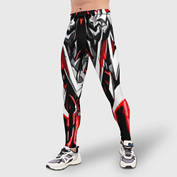 Тайтсы мужские Белый и красный металл, цвет: 3D-принт — фото 2