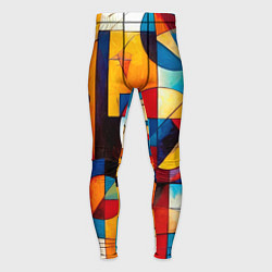 Тайтсы мужские Абстракция из ярких цветов и геометрических фигур, цвет: 3D-принт
