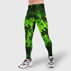 Тайтсы мужские Яркий неоновый зеленый камуфляж, цвет: 3D-принт — фото 2