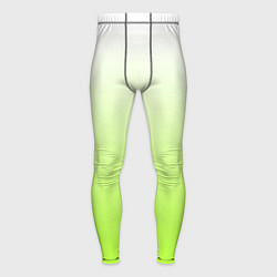 Тайтсы мужские Бело-салатовый градиент, цвет: 3D-принт