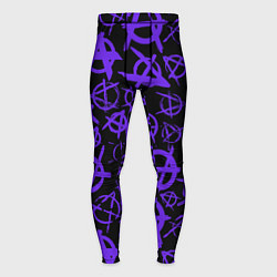 Тайтсы мужские Узор анархия фиолетовый, цвет: 3D-принт