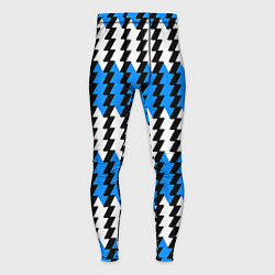 Тайтсы мужские Вертикальные бело-синие полосы, цвет: 3D-принт