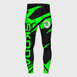 Тайтсы мужские Skoda - green uniform, цвет: 3D-принт
