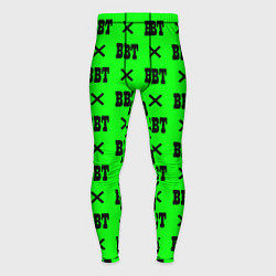 Тайтсы мужские BBT logo green steel, цвет: 3D-принт