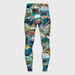 Тайтсы мужские Adventure stickers, цвет: 3D-принт