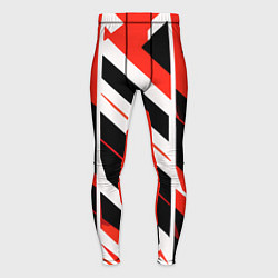 Тайтсы мужские Black and red stripes on a white background, цвет: 3D-принт