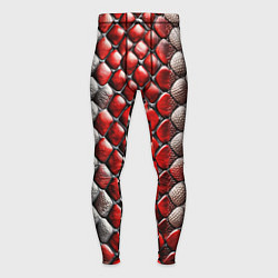 Тайтсы мужские Змеиная объемная текстурная красная шкура, цвет: 3D-принт
