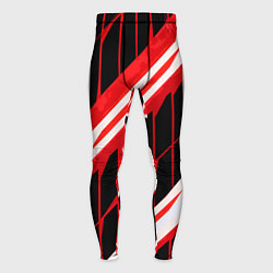 Мужские тайтсы Red and white lines on a black background