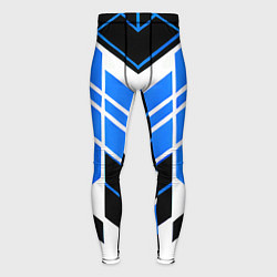 Тайтсы мужские Blue and black stripes on a white background, цвет: 3D-принт