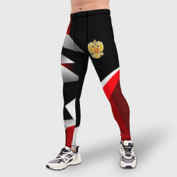 Тайтсы мужские Russia uniform - красный и черный, цвет: 3D-принт — фото 2