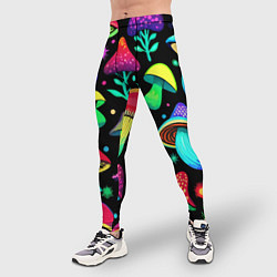 Тайтсы мужские Биолюминесцентные кислотные грибы, цвет: 3D-принт — фото 2