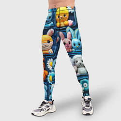 Тайтсы мужские Пэчворк с зайцами, цвет: 3D-принт — фото 2