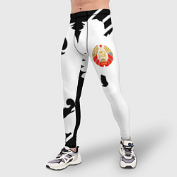 Тайтсы мужские СССР текстура герб, цвет: 3D-принт — фото 2