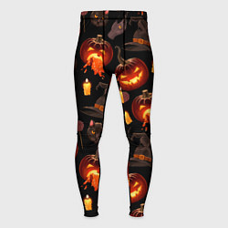 Мужские тайтсы Хэллоуин цветной паттерн